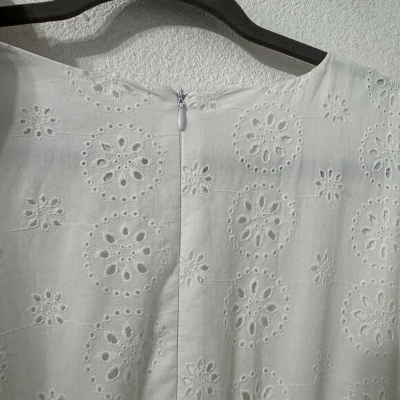 Anthropologie Hutch Smocked Waist Eyelet Jumpsuit XL Cottagecore‎ Feminine NWT - Picture 9 of 10